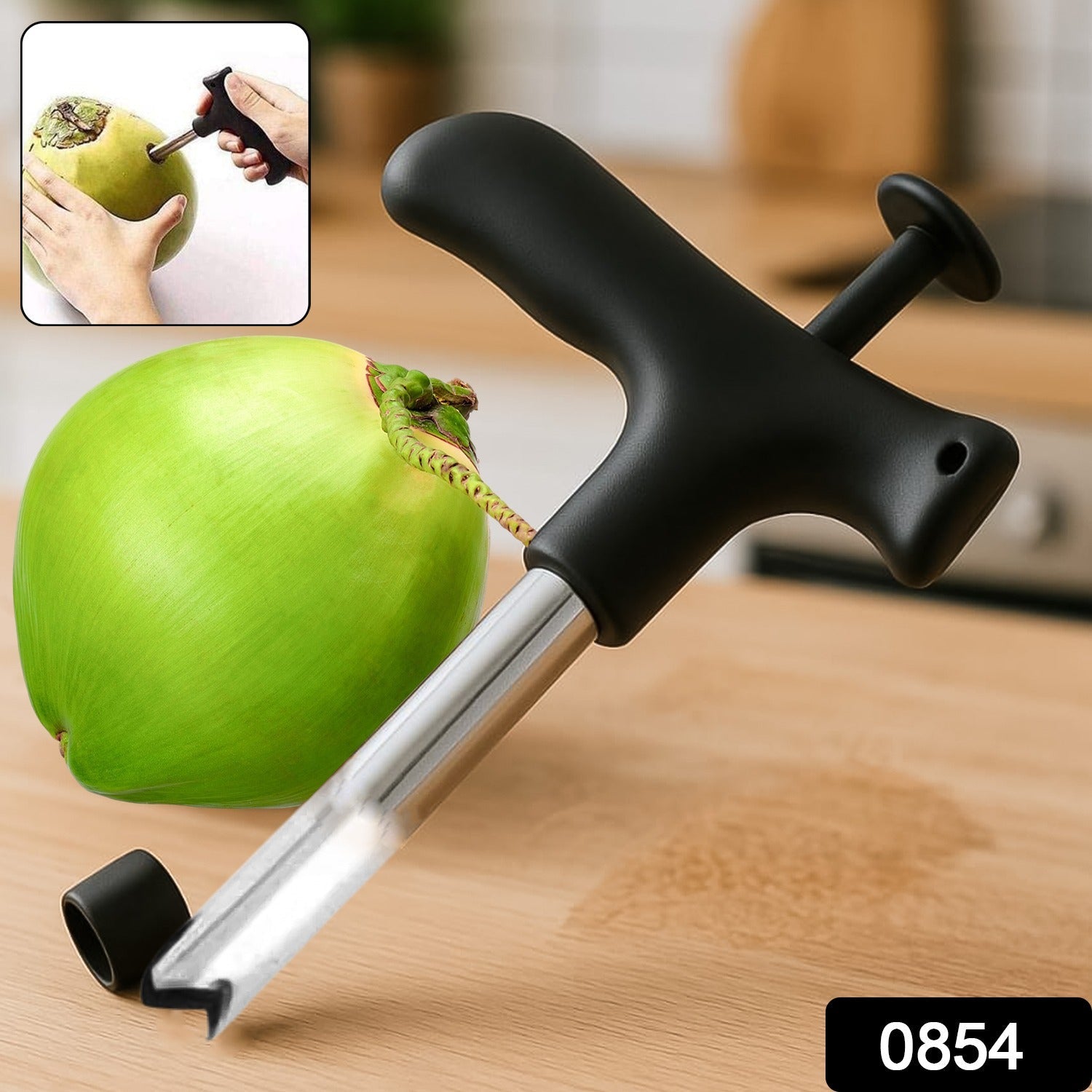 Premium Quality Stainless Steel Coconut Opener Tool / Driller with Comfortable Grip Premium Quality Stainless Steel Coconut Opener Tool / Driller with Comfortable Grip